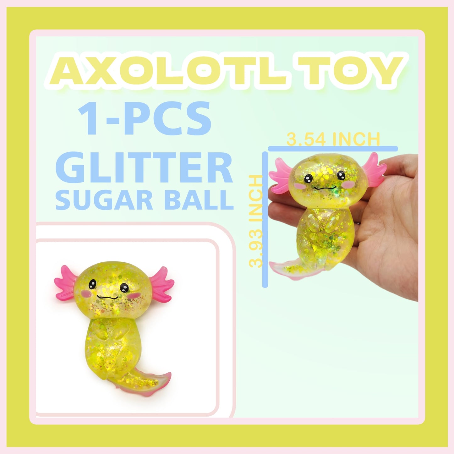 ZTATU Axolotl Squishy Toy – Sensory Stress Ball (Yellow)