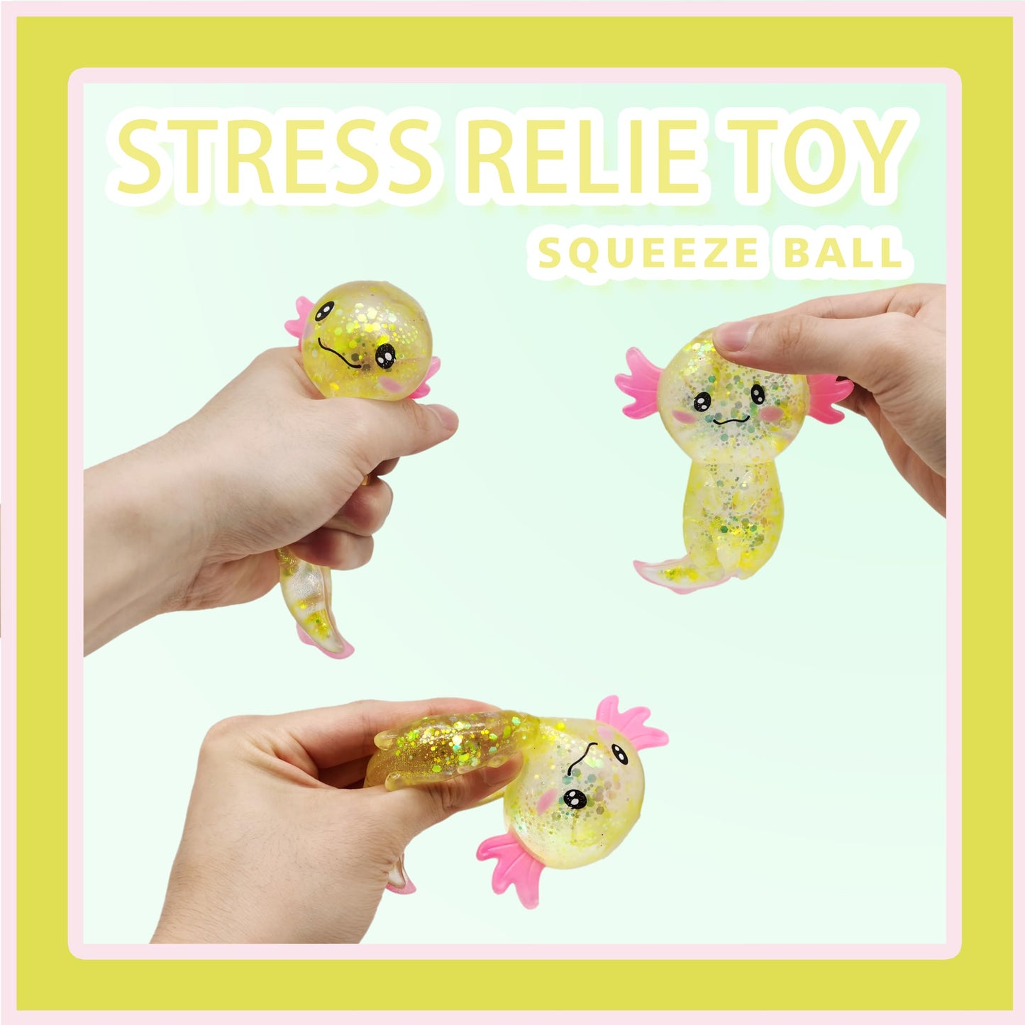 ZTATU Axolotl Squishy Toy – Sensory Stress Ball (Yellow)