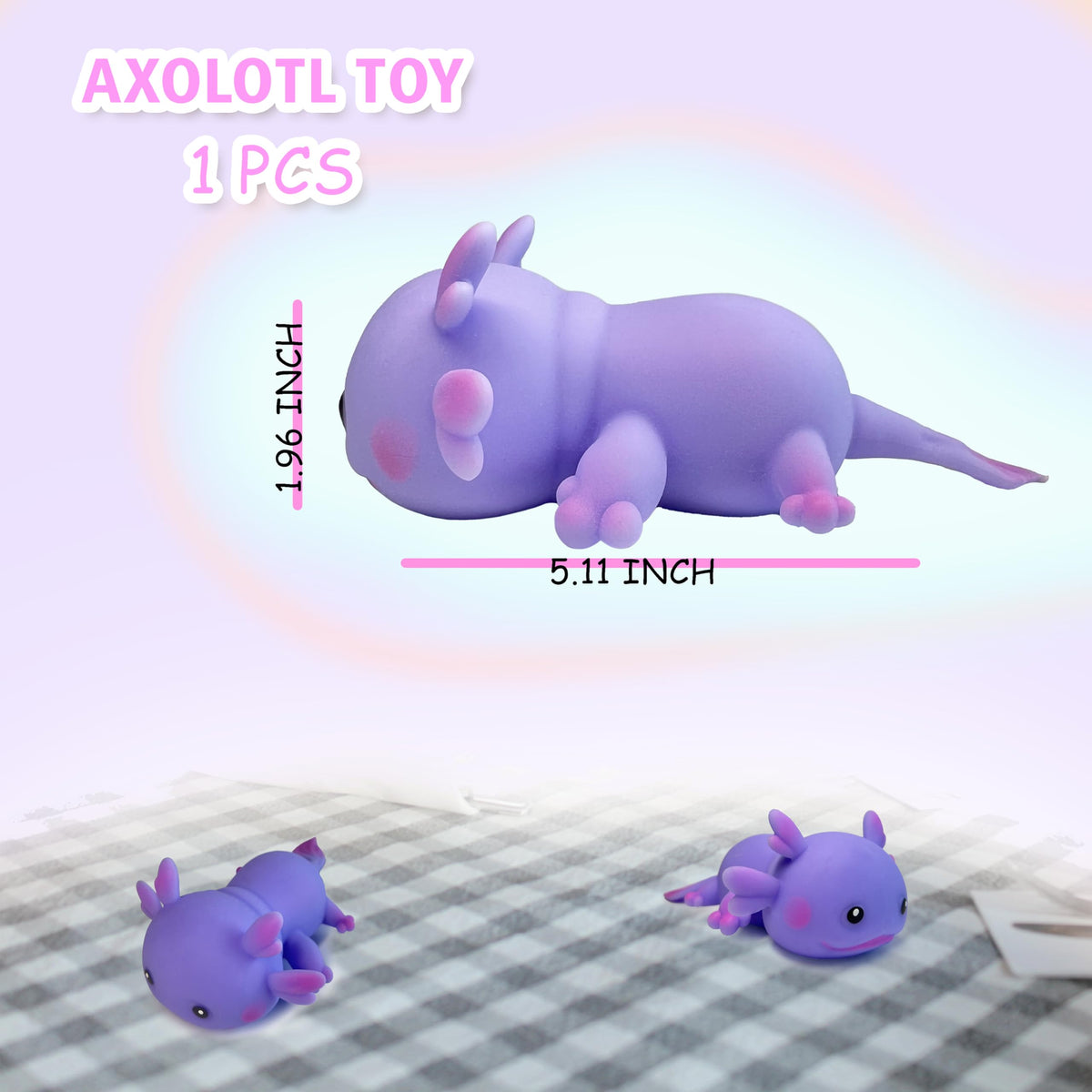 ZTATU Axolotl Squishy Stress Ball - Purple | Fidget Toy for Kids & Adults