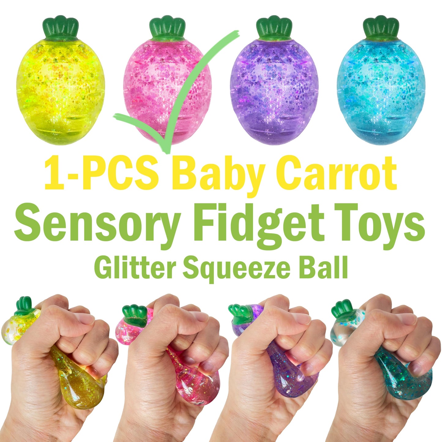 ZTATU Baby Carrot Squishy Toy – Sensory Fidget Ball for Kids & Adults
