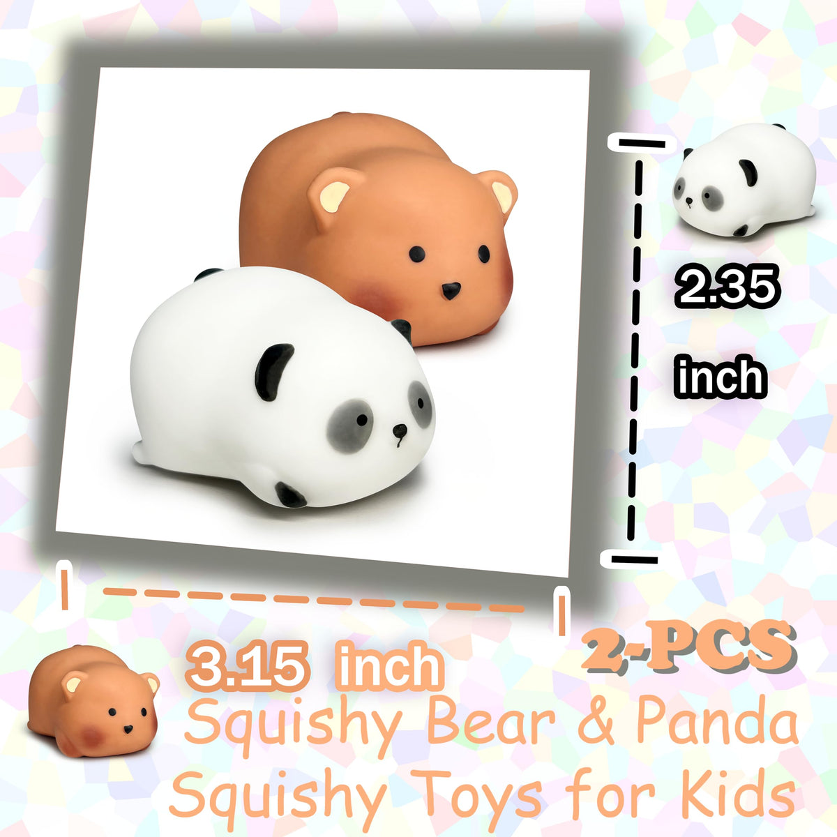 ZTATU Squishy Bear & Panda Stress Balls – 2 Pack Fidget Toys for Relaxation