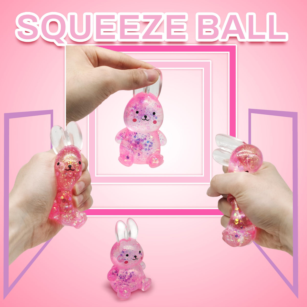 ZTATU Bunny Stress Ball – Pink Fidget Toy & Sensory Squishy for Adults & Kids