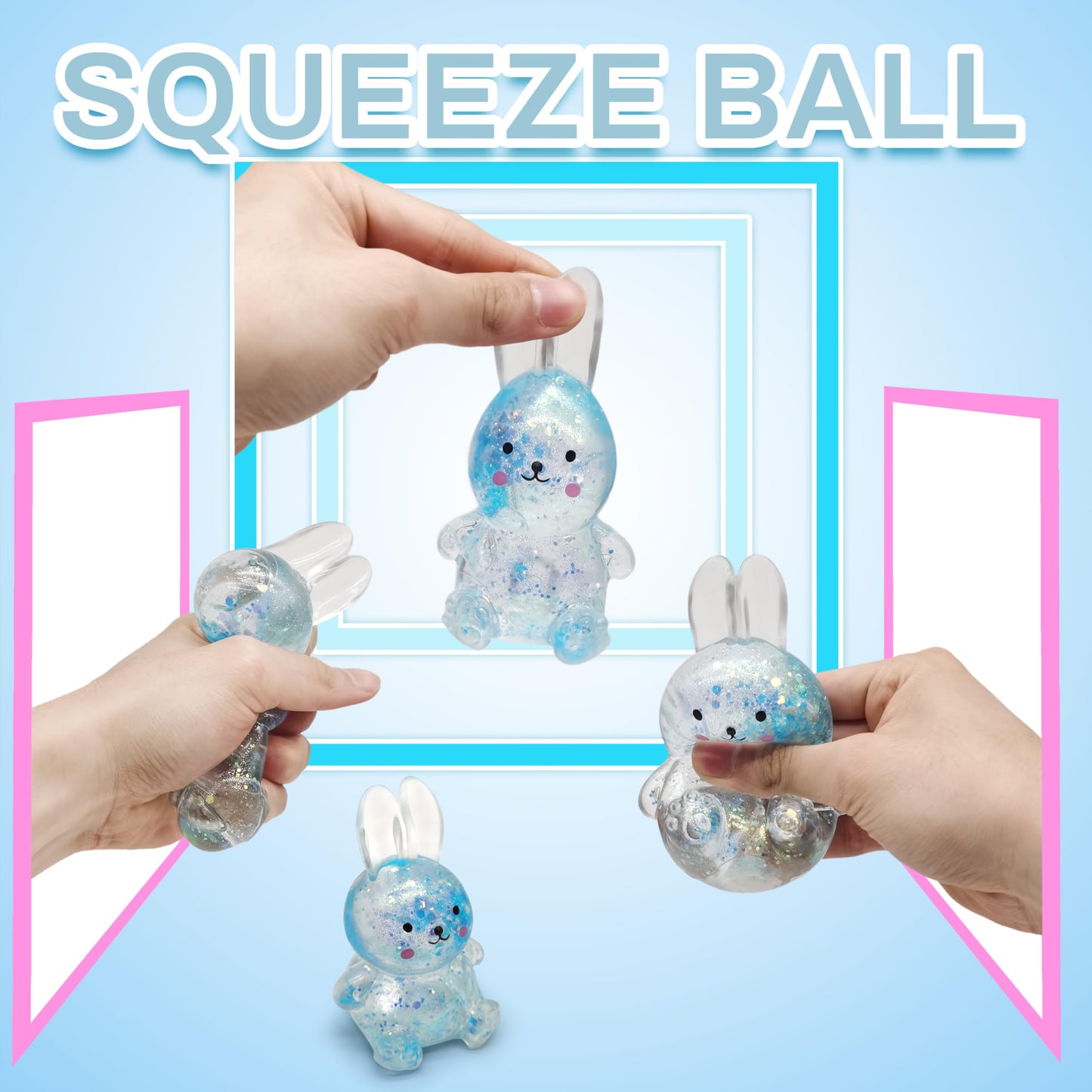 ZTATU Bunny Squishy Toy – Sensory Stress Relief Ball (Blue)
