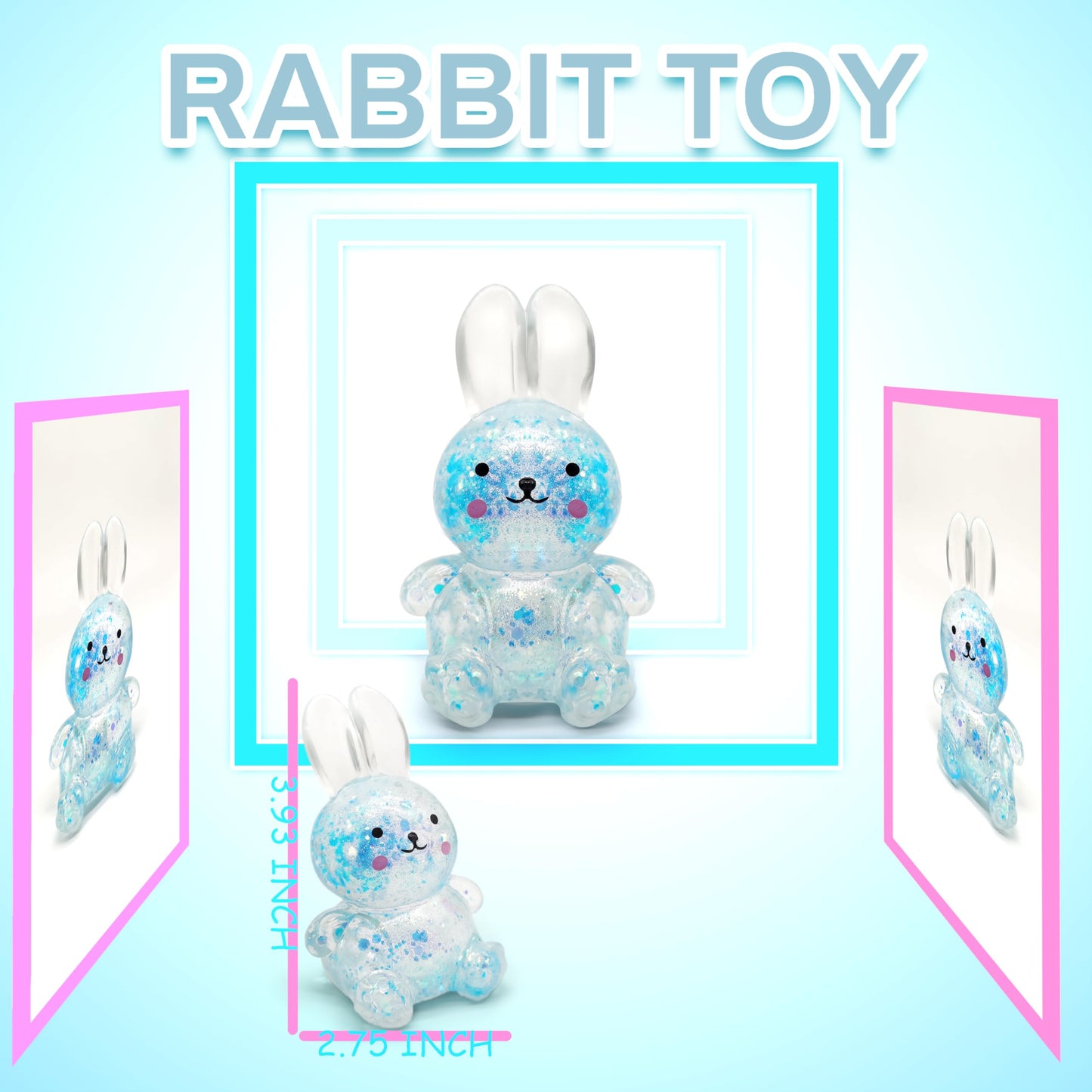 ZTATU Bunny Squishy Toy – Sensory Stress Relief Ball (Blue)