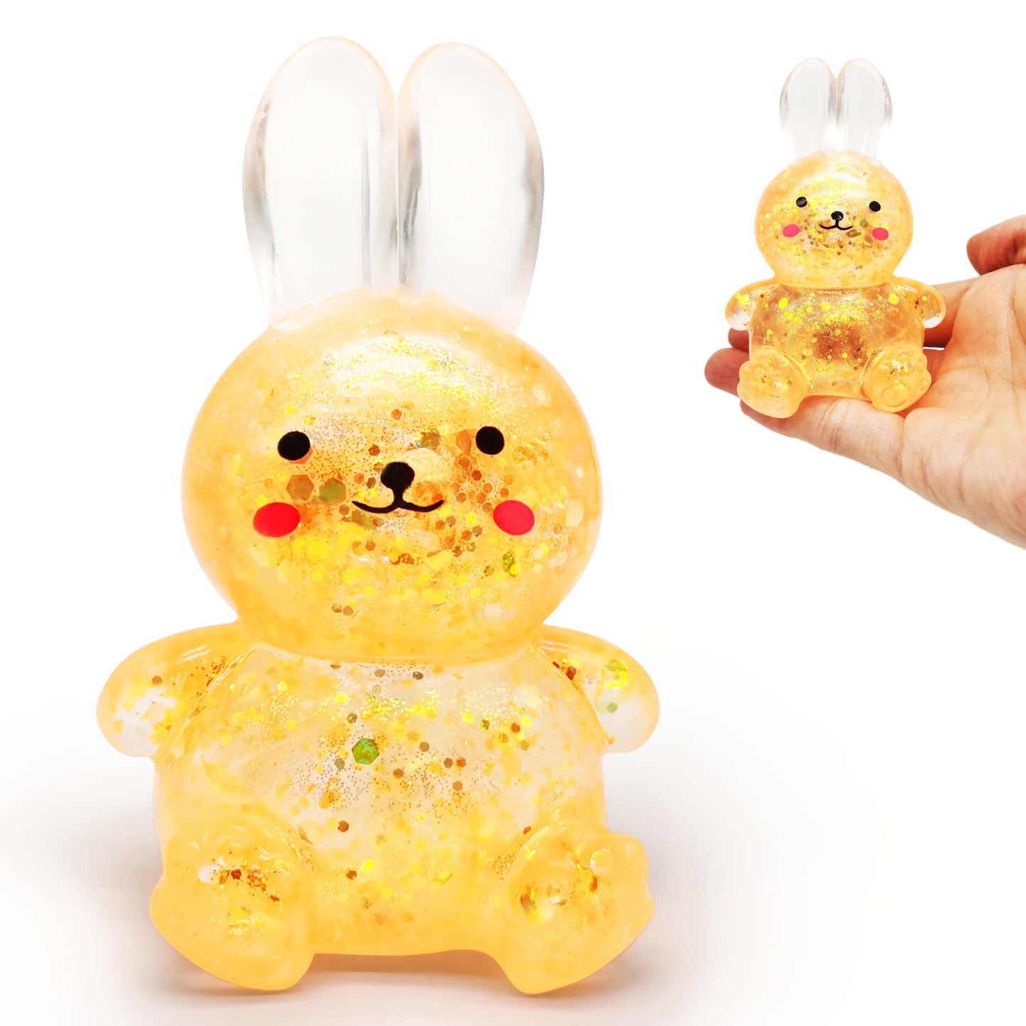 ZTATU Bunny Stress Ball Orange – Squishy Fidget Toy for Focus and Fun (1 PCS)