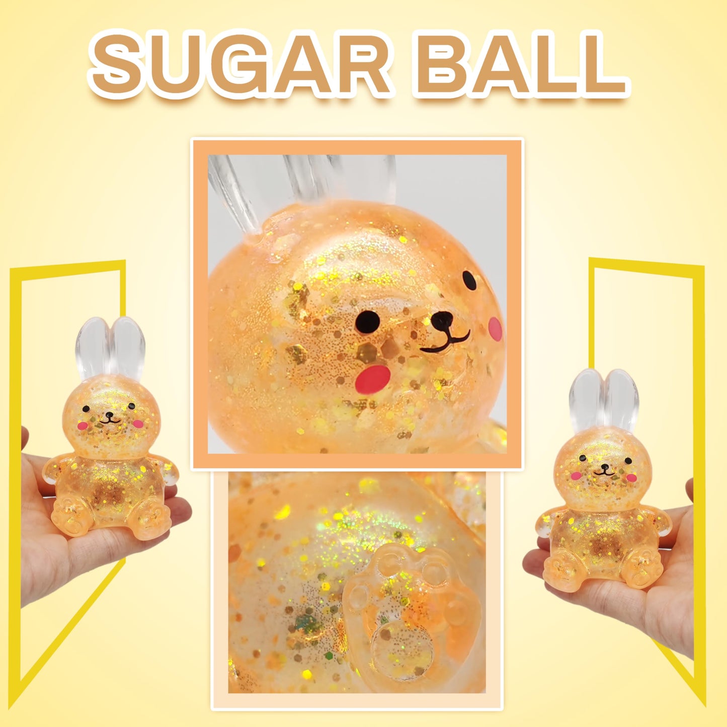 ZTATU Bunny Stress Ball Orange – Squishy Fidget Toy for Focus and Fun (1 PCS)