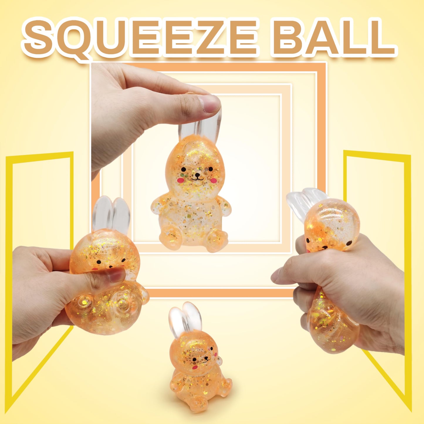 ZTATU Bunny Stress Ball Orange – Squishy Fidget Toy for Focus and Fun (1 PCS)