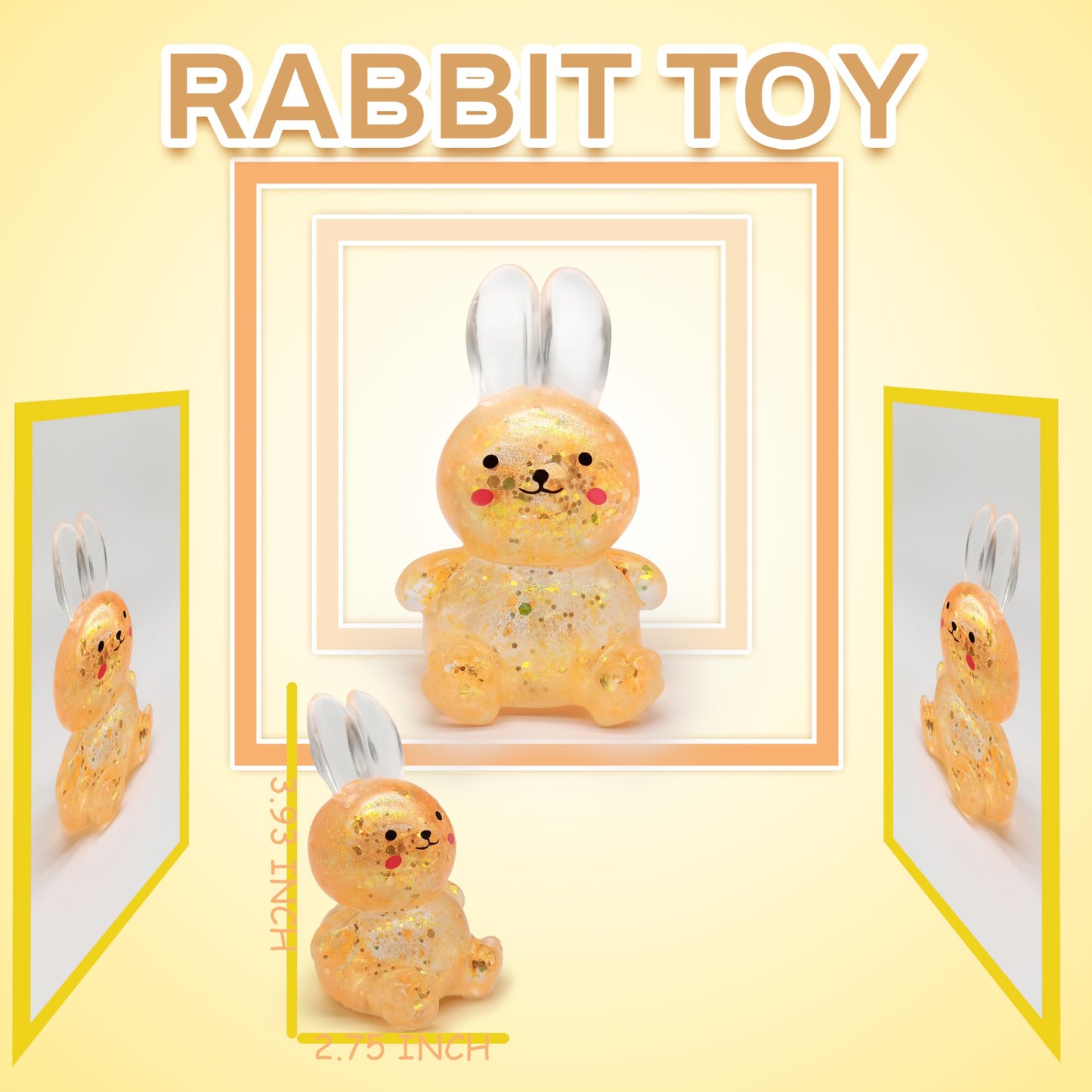 ZTATU Bunny Stress Ball Orange – Squishy Fidget Toy for Focus and Fun (1 PCS)