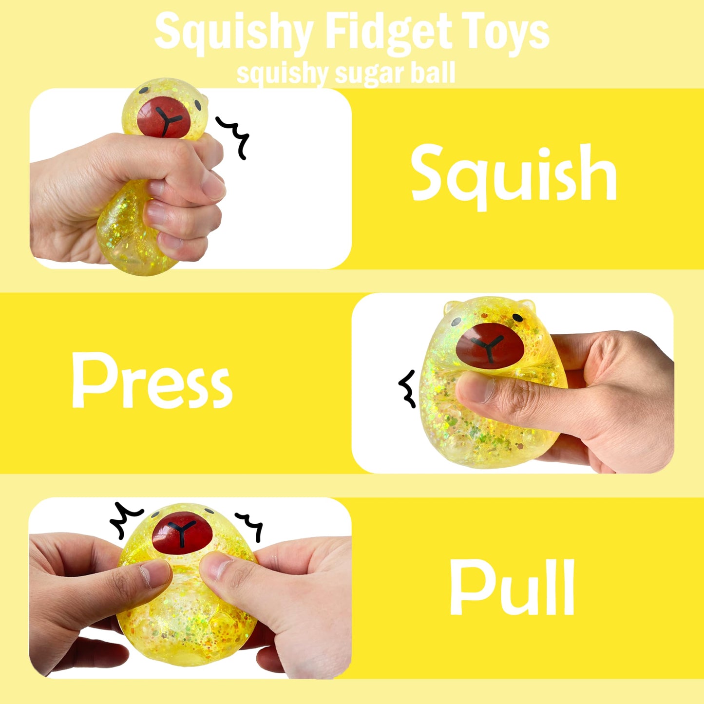 ZTATU Capybara Stress Balls for Adults – Sensory Fidget Toy (Yellow)