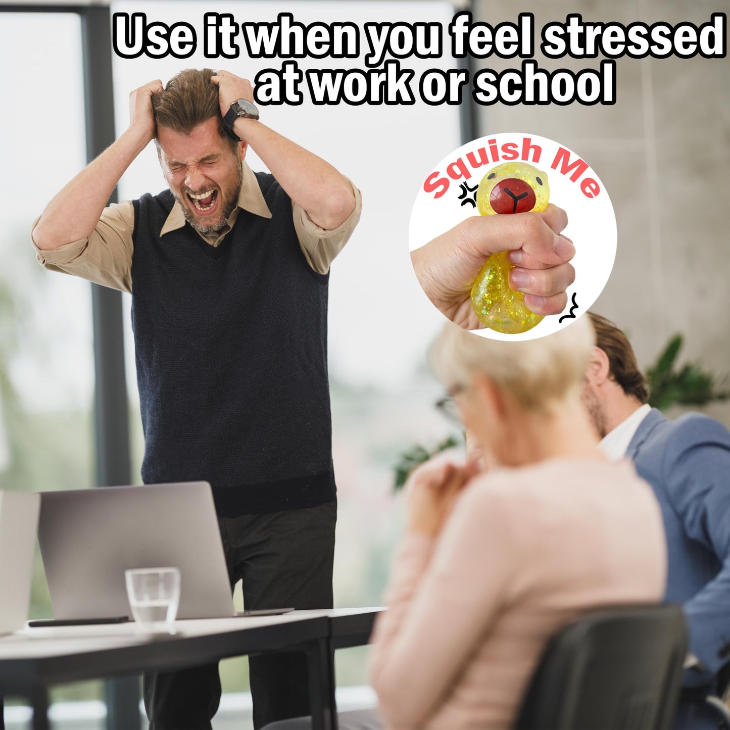 ZTATU Capybara Stress Balls for Adults – Sensory Fidget Toy (Yellow)
