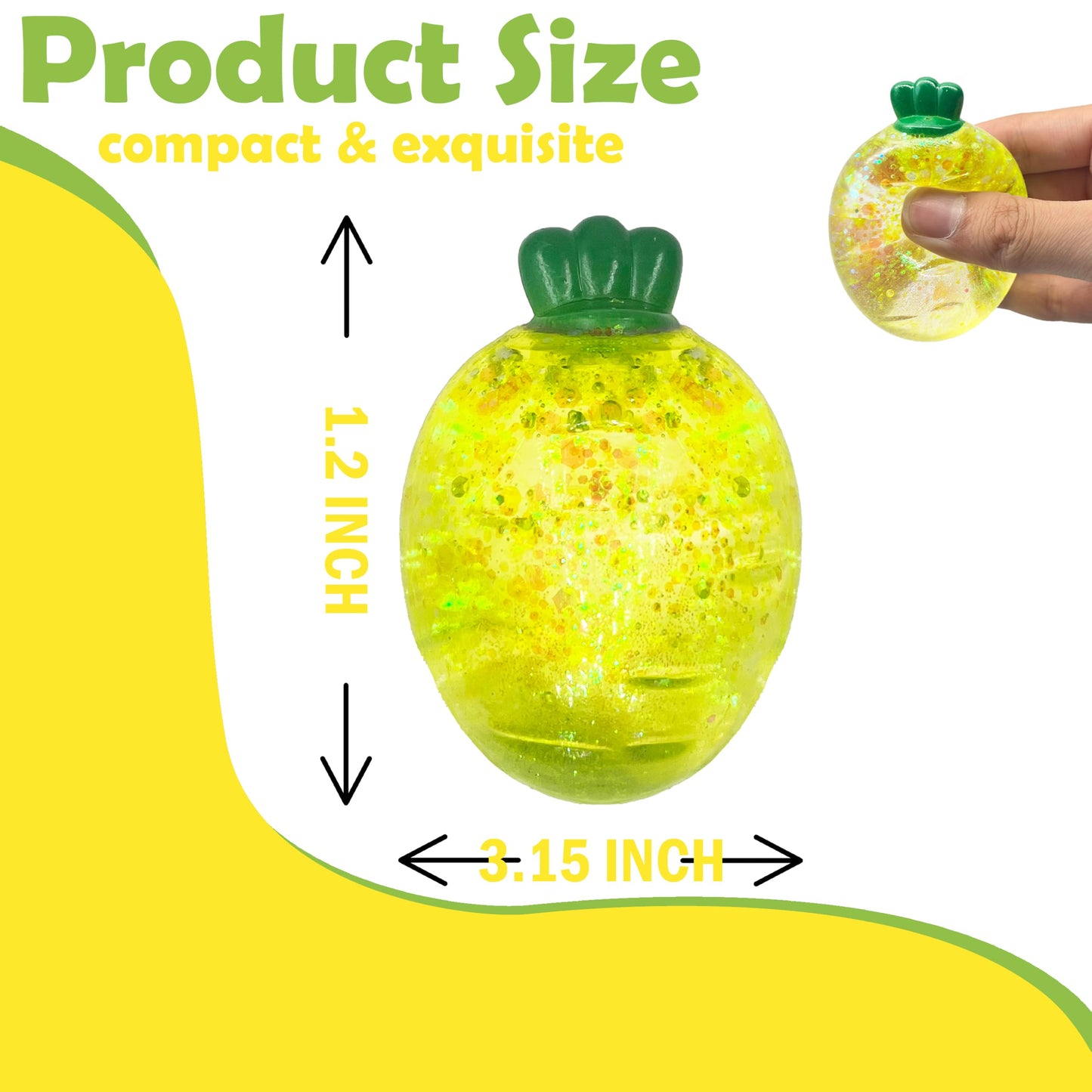 ZTATU Carton Baby Carrot Squishy Fidget Toy – Glitter Sugar Ball for Kids & Adults