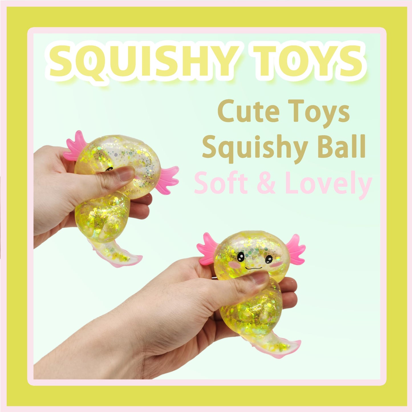 ZTATU Axolotl Squishy Toy – Sensory Stress Ball (Yellow)
