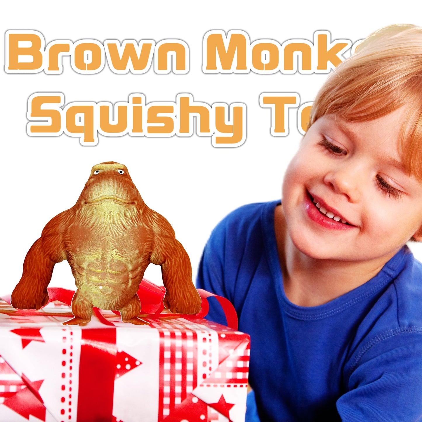 ZTATU Squishy Monkey Toy – Stretchy Fidget Ball for Kids (Brown)