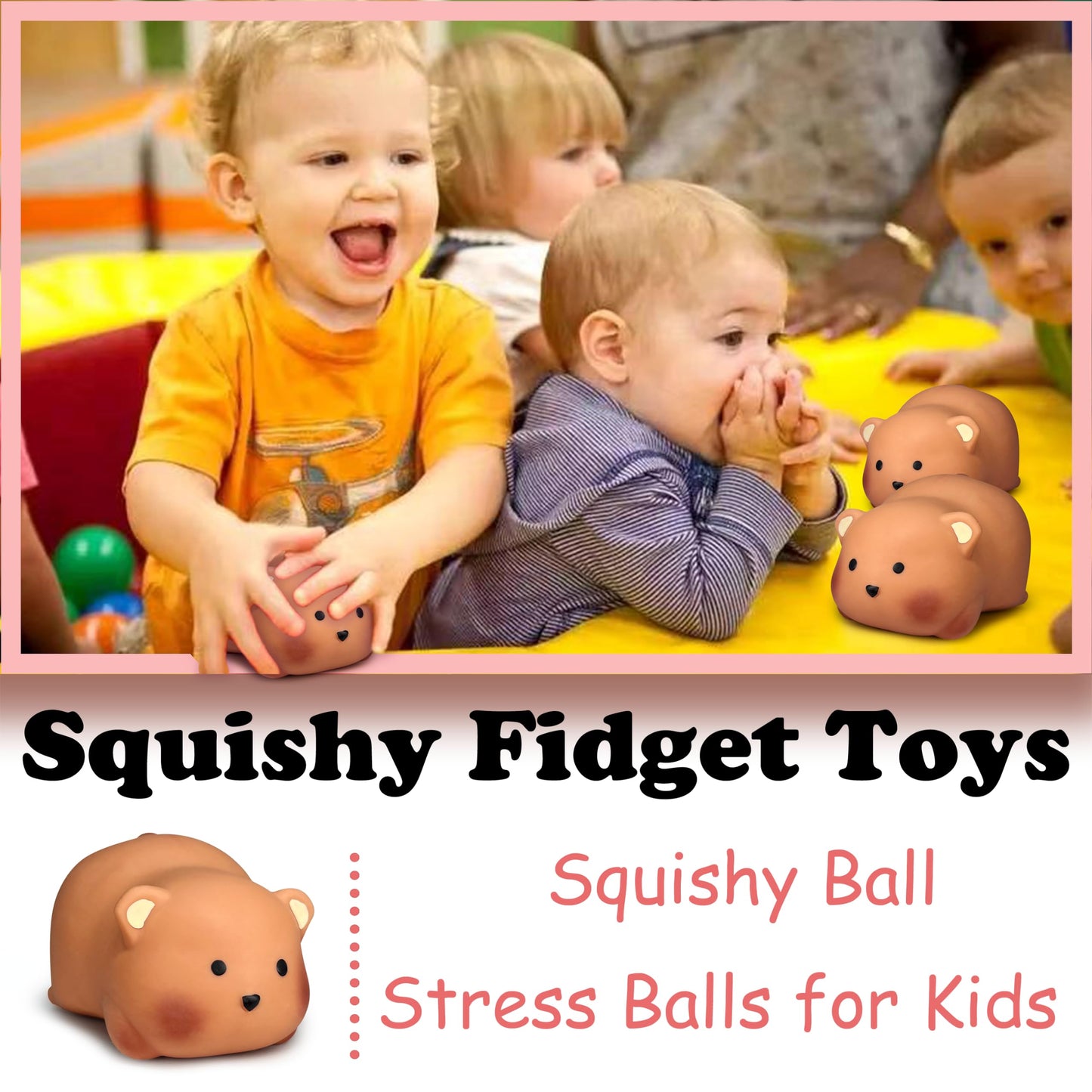 ZTATU Brown Bear Stress Ball – Squishy Fidget Toy for Adults & Kids