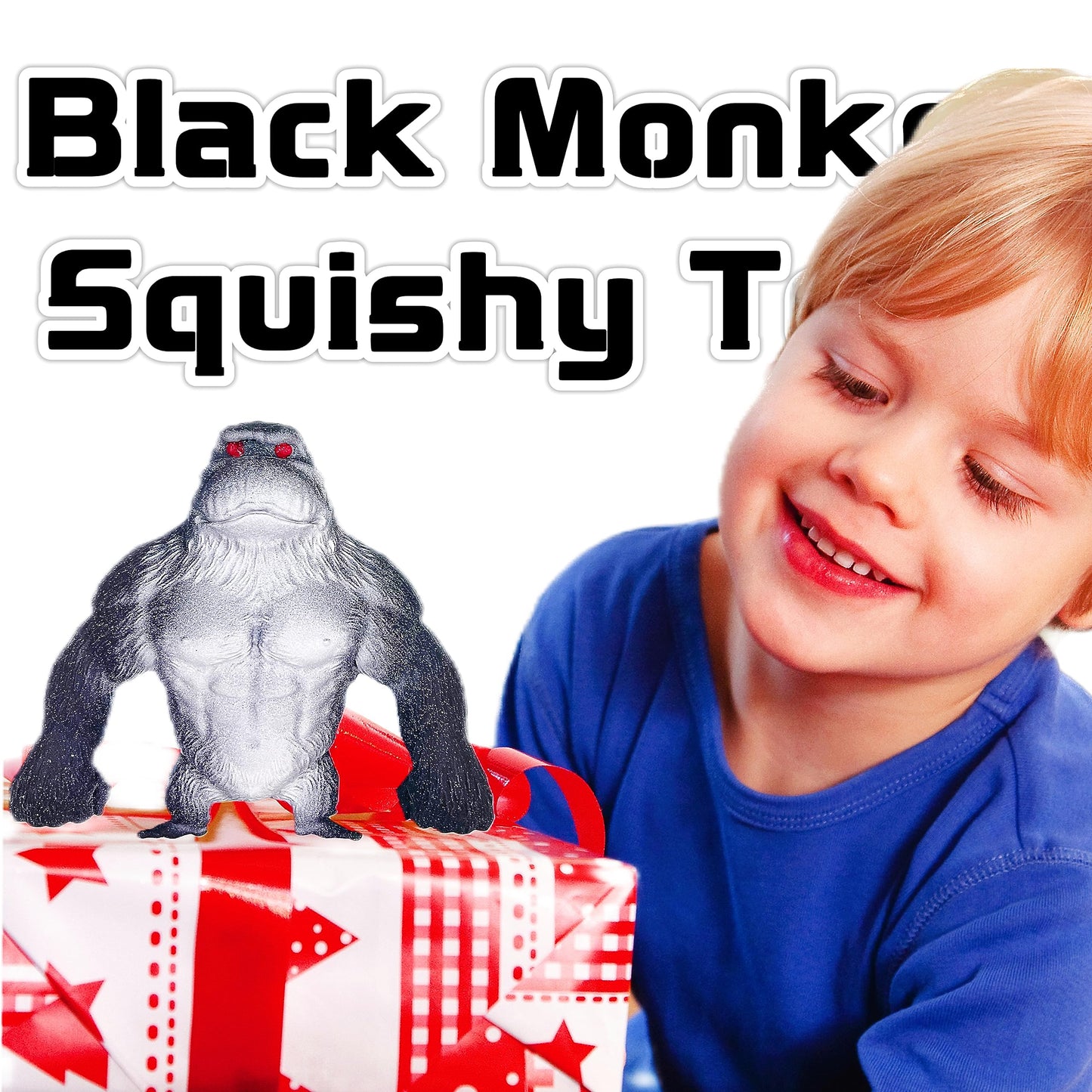 ZTATU Squishy Monkey World Toy – Black Stretchy Fidget Stress Ball (1-Pack)