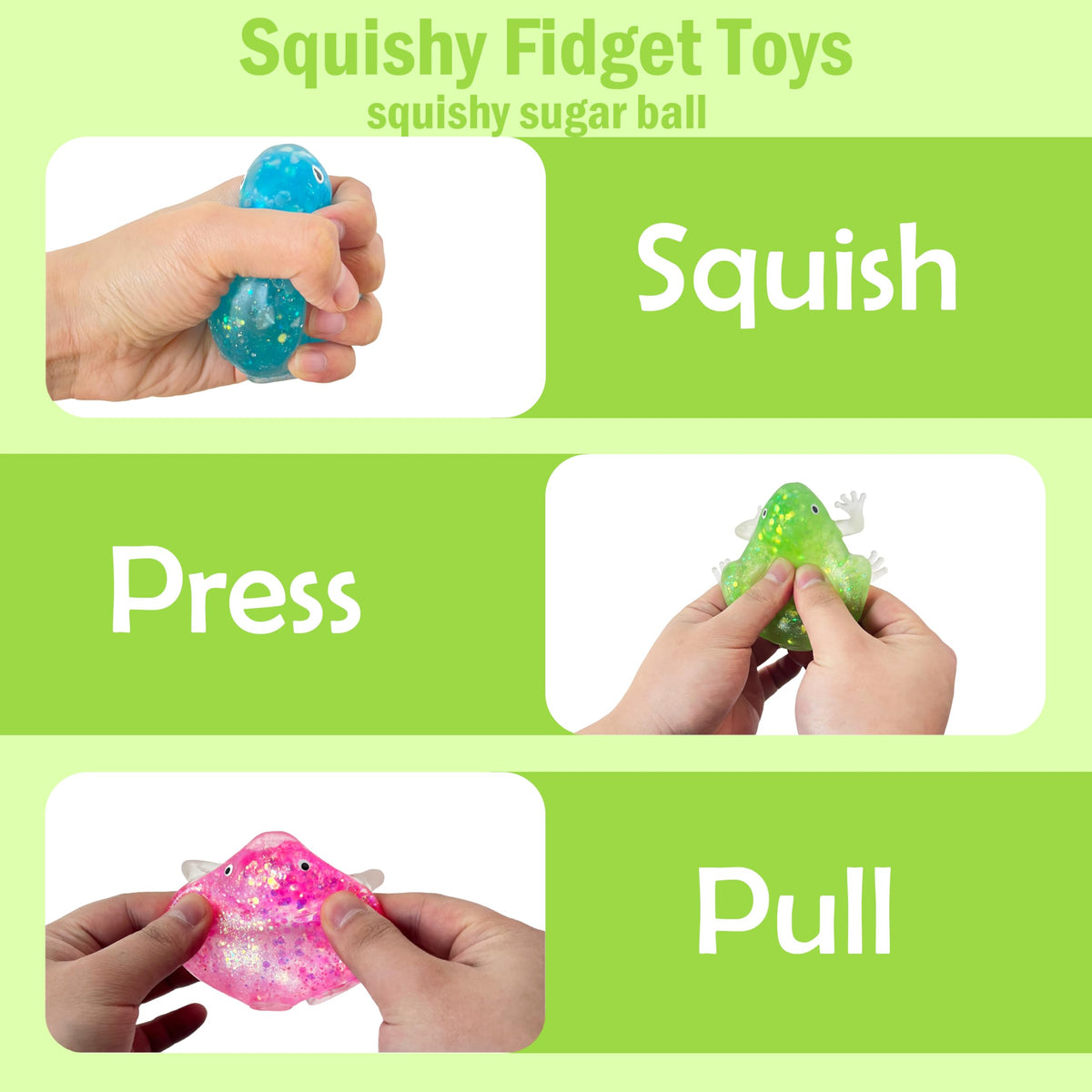 ZTATU 3PCS Frog Stress Ball Set – Realistic Squishy Fidgets for Focus & Sensory Play