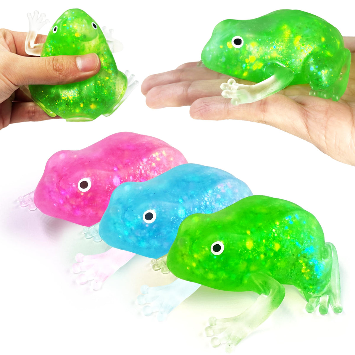 ZTATU 3PCS Frog Stress Ball Set – Realistic Squishy Fidgets for Focus & Sensory Play