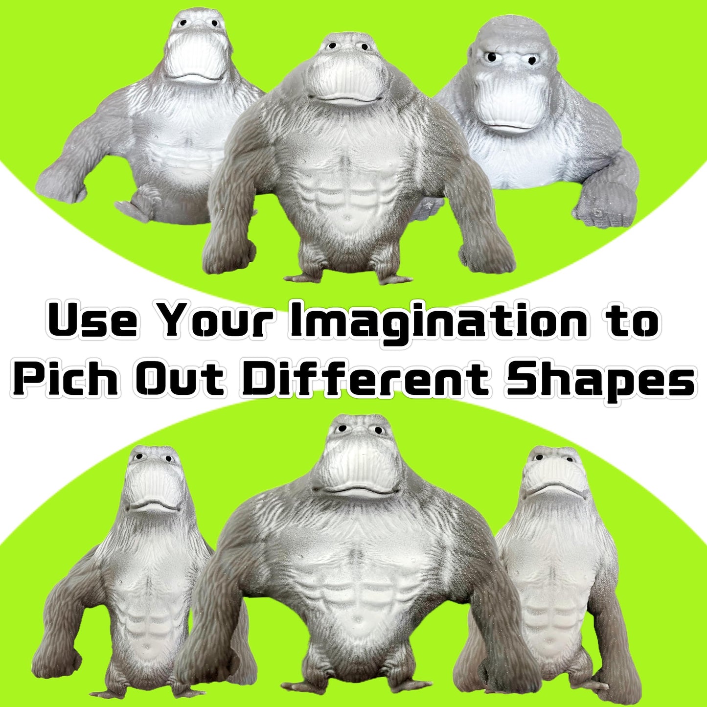 ZTATU Stretchy Monkey World Toy Grey | Squishy Monkey Toy for Stress Relief & Sensory Play (1-Pack)