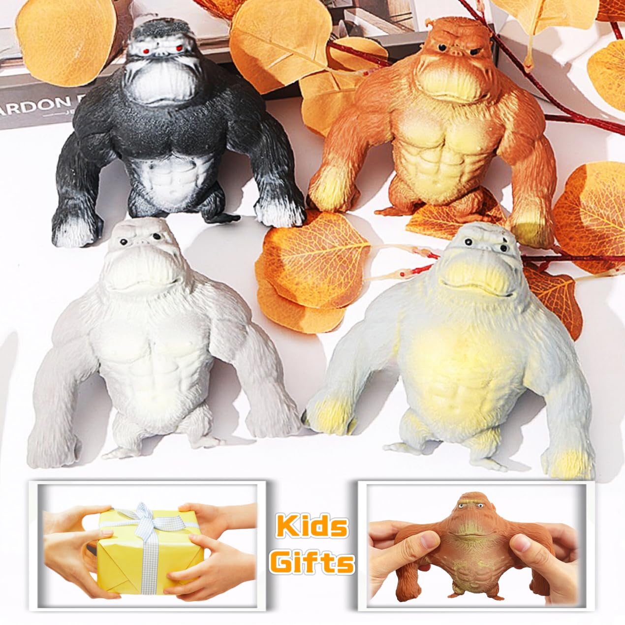ZTATU Squishy Monkey Toy – Stretchy Fidget Ball for Kids (Brown)
