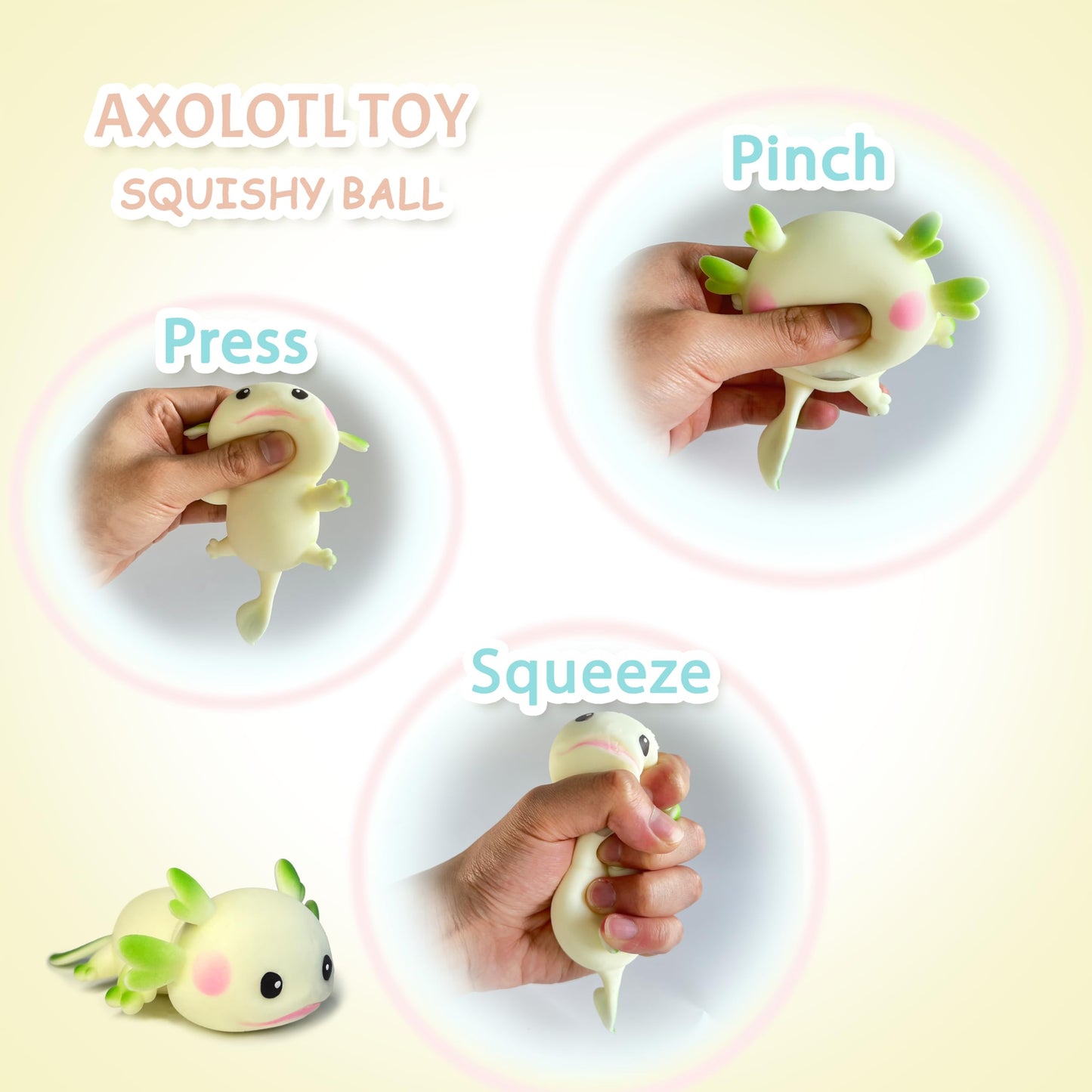 ZTATU Axolotl Squishy Fidget Toy – Portable Stress Ball for Kids & Adults