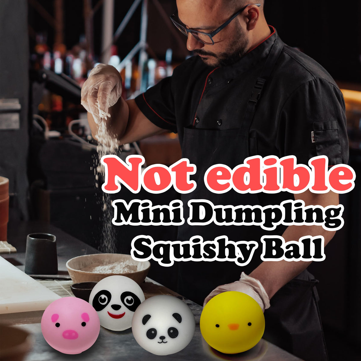 ZTATU Mini Panda Dumpling Squishy Toys – 3 Pack Sensory Fidget Balls