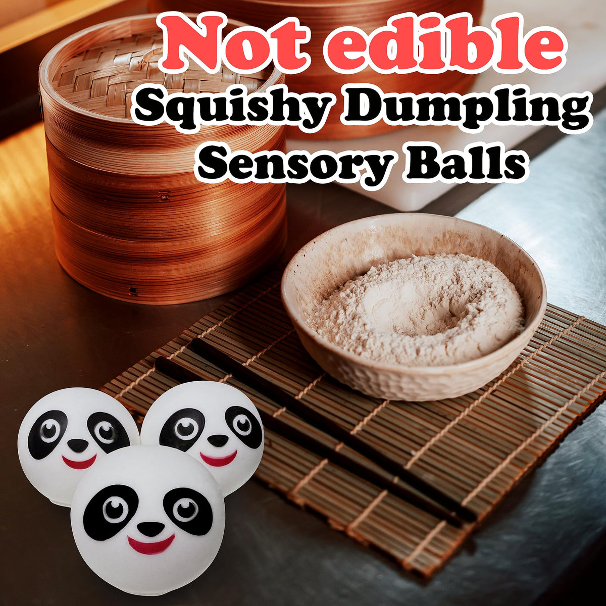 ZTATU Mini Panda Dumpling Squishy Toys – 3 Pack Sensory Fidget Balls