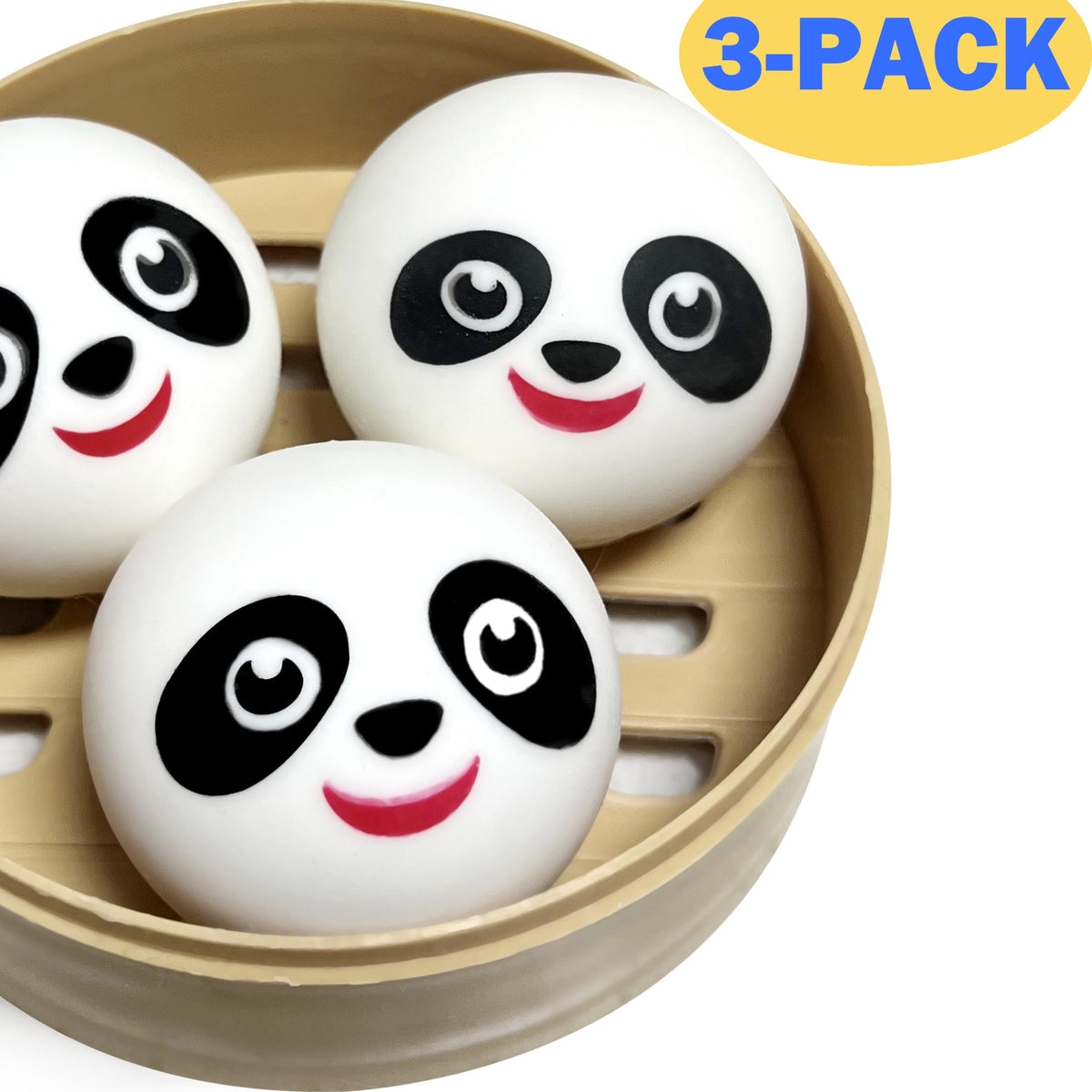 ZTATU Mini Panda Dumpling Squishy Toys – 3 Pack Sensory Fidget Balls