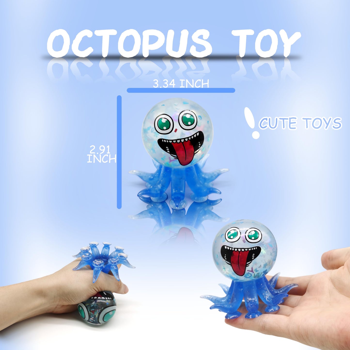 ZTATU Octopus Suction Toys Stress Ball – 1pc Fidget Toy for Kids, Colorful Sensory Squeeze Ball