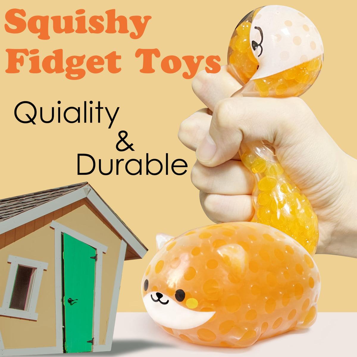 ZTATU Orange Shiba Inu Stress Ball for Adults (1 Pack) – Squishy Fidget Toy