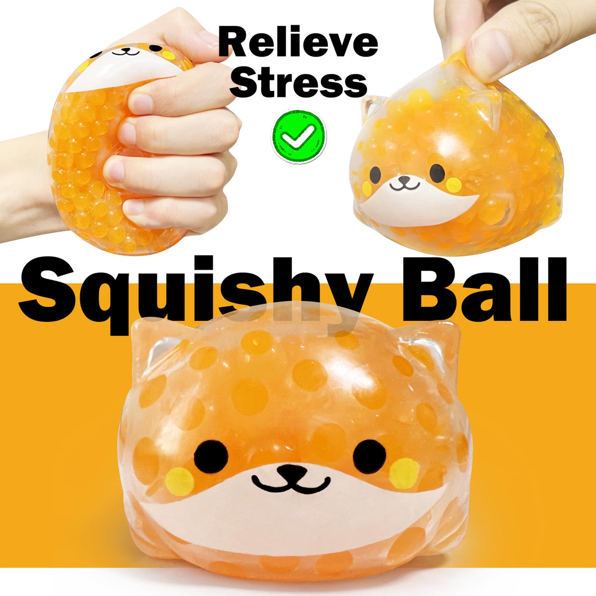 ZTATU Orange Shiba Inu Stress Ball for Adults (1 Pack) – Squishy Fidget Toy
