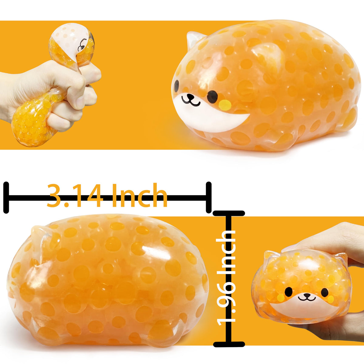 ZTATU Orange Shiba Inu Stress Ball for Adults (1 Pack) – Squishy Fidget Toy