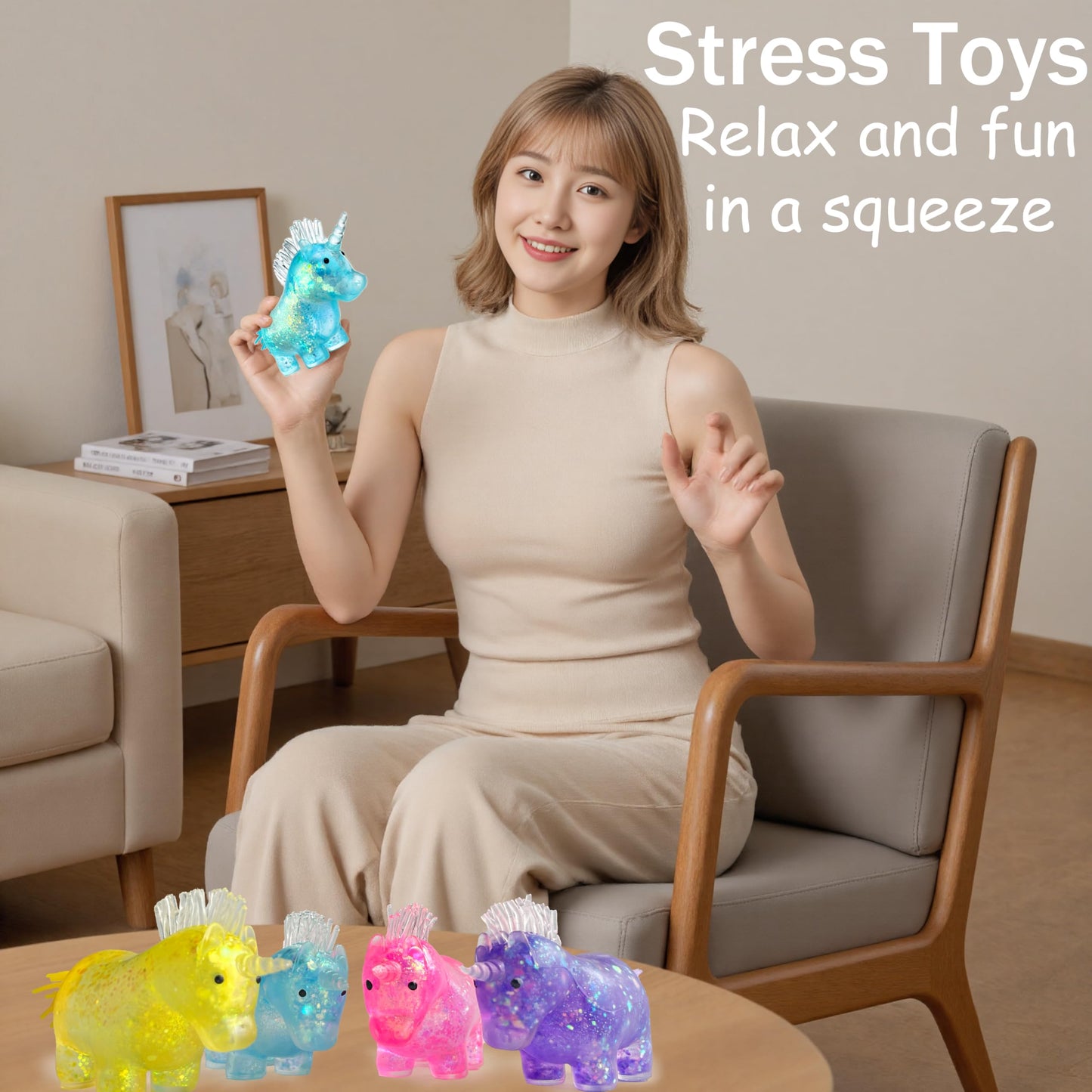 ZTATU Unicorn Glitter Squishy Ball — Sensory Fidget Toy for Kids & Adults