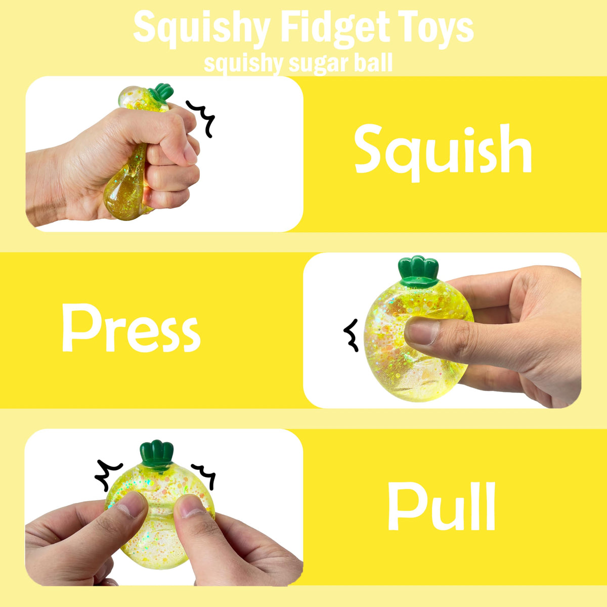 ZTATU Carton Baby Carrot Squishy Fidget Toy – Glitter Sugar Ball for Kids & Adults