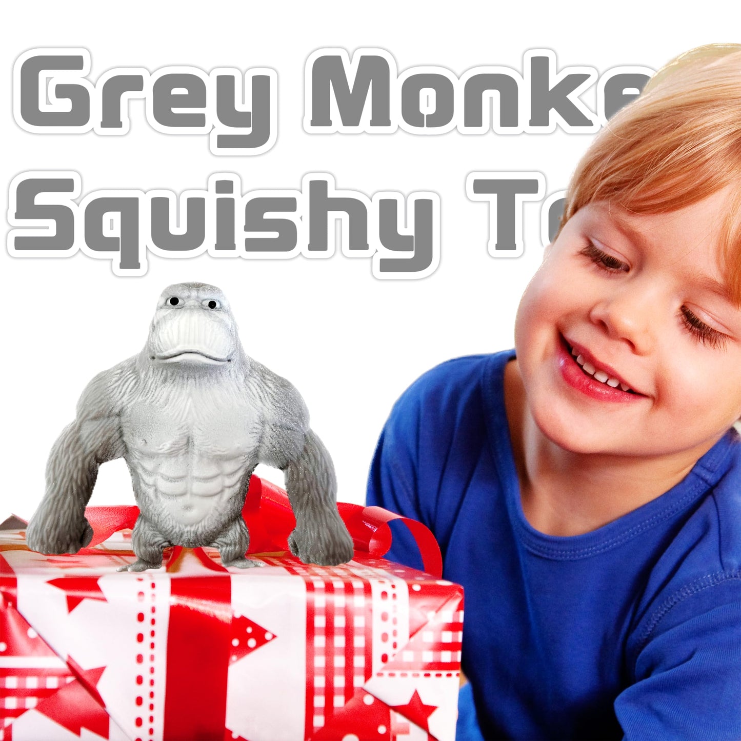 ZTATU Stretchy Monkey World Toy Grey | Squishy Monkey Toy for Stress Relief & Sensory Play (1-Pack)