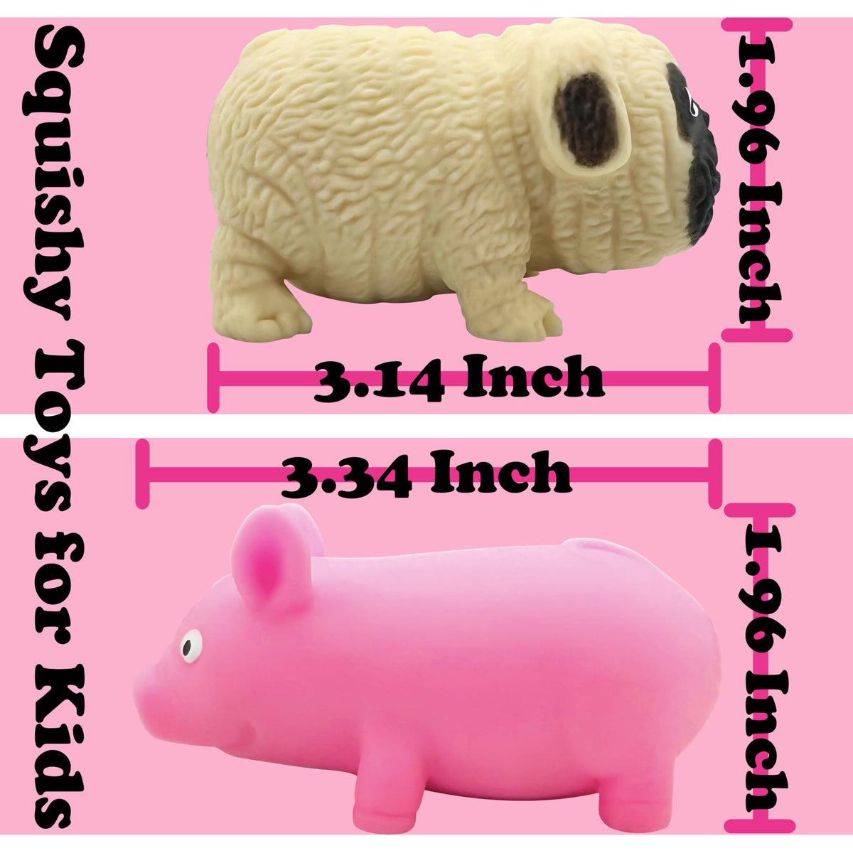 ZTATU Splash Pig and Dog Squishy Toys — Sensory Stress Relief 2-Pack