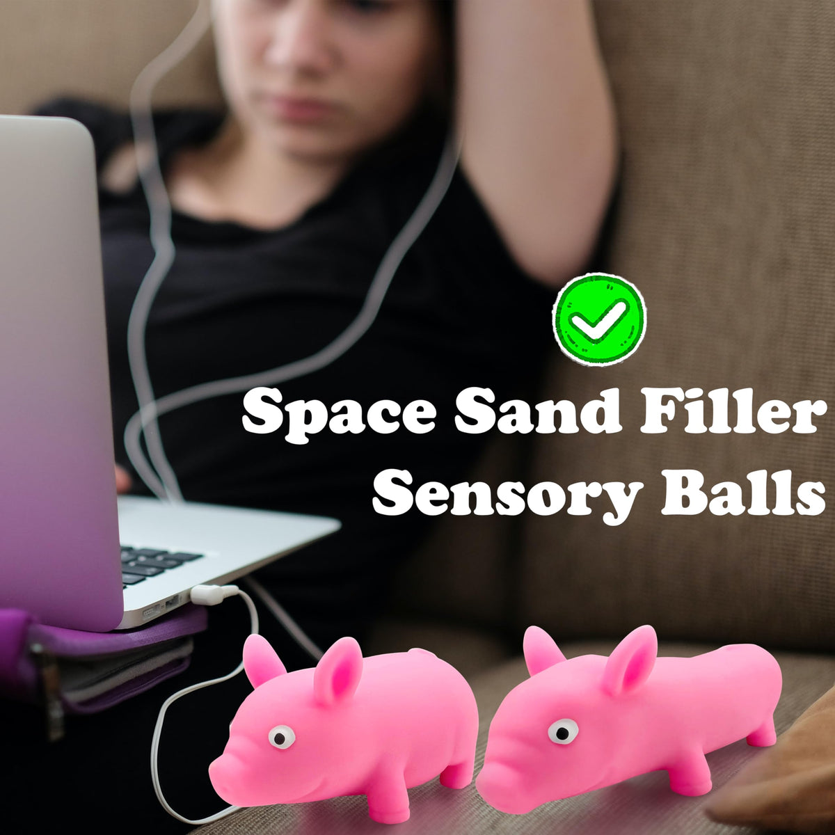 ZTATU Splash Pig Sensory Sand Filler Squishy Stress Ball – Portable Fidget Toy for Kids & Adults