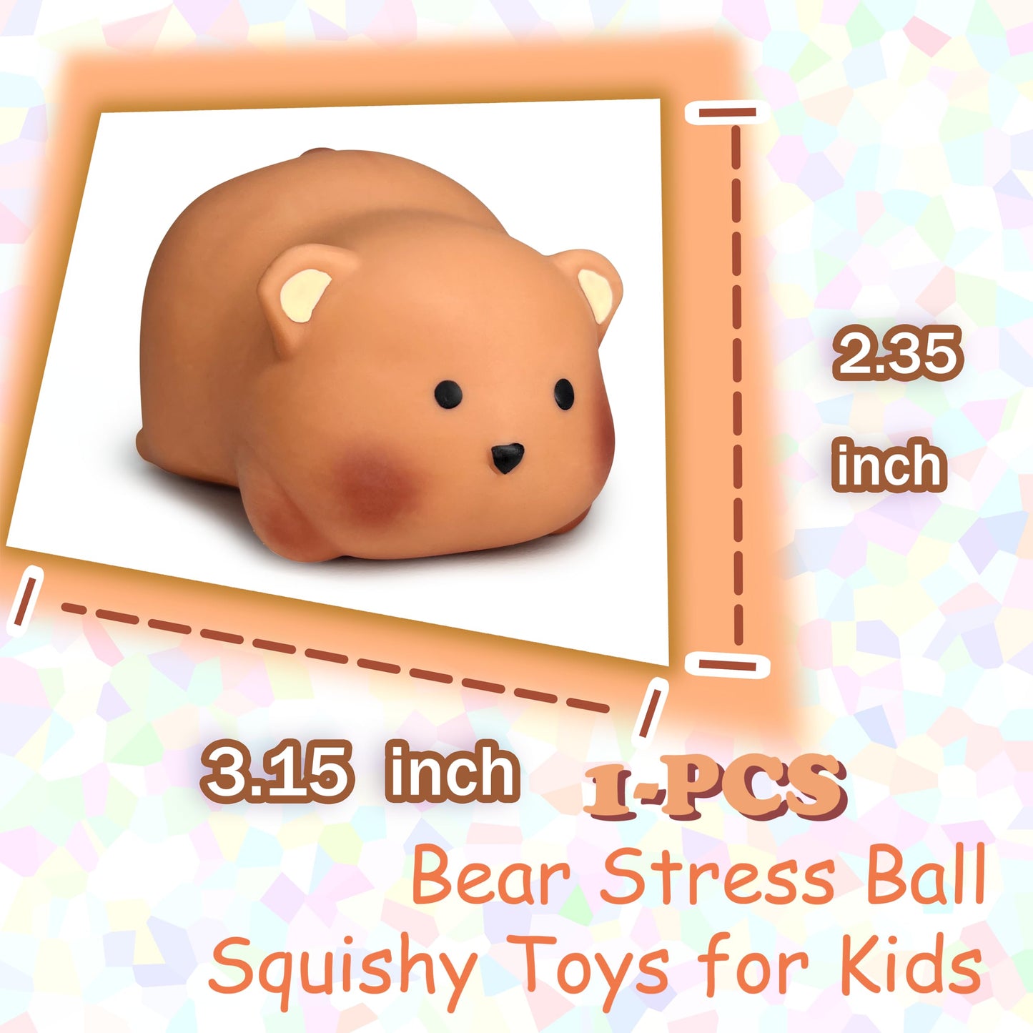 ZTATU Brown Bear Stress Ball – Squishy Fidget Toy for Adults & Kids