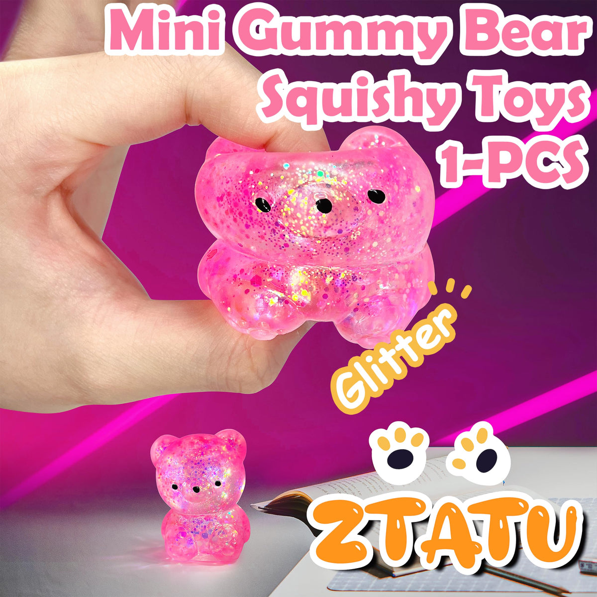ZTATU Gummy Bear Squishy Fidget Toy – 1pc Stress Ball for Adults & Kids