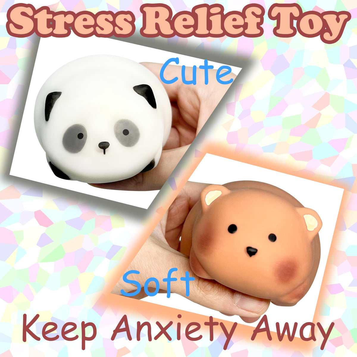ZTATU Squishy Bear & Panda Stress Balls – 2 Pack Fidget Toys for Relaxation