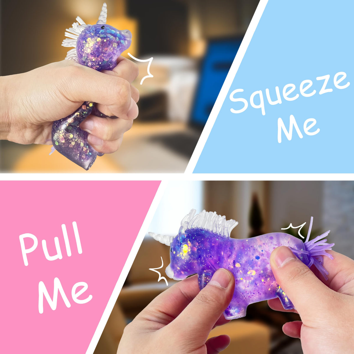 ZTATU Unicorn Glitter Squishy Ball — Sensory Fidget Toy for Kids & Adults
