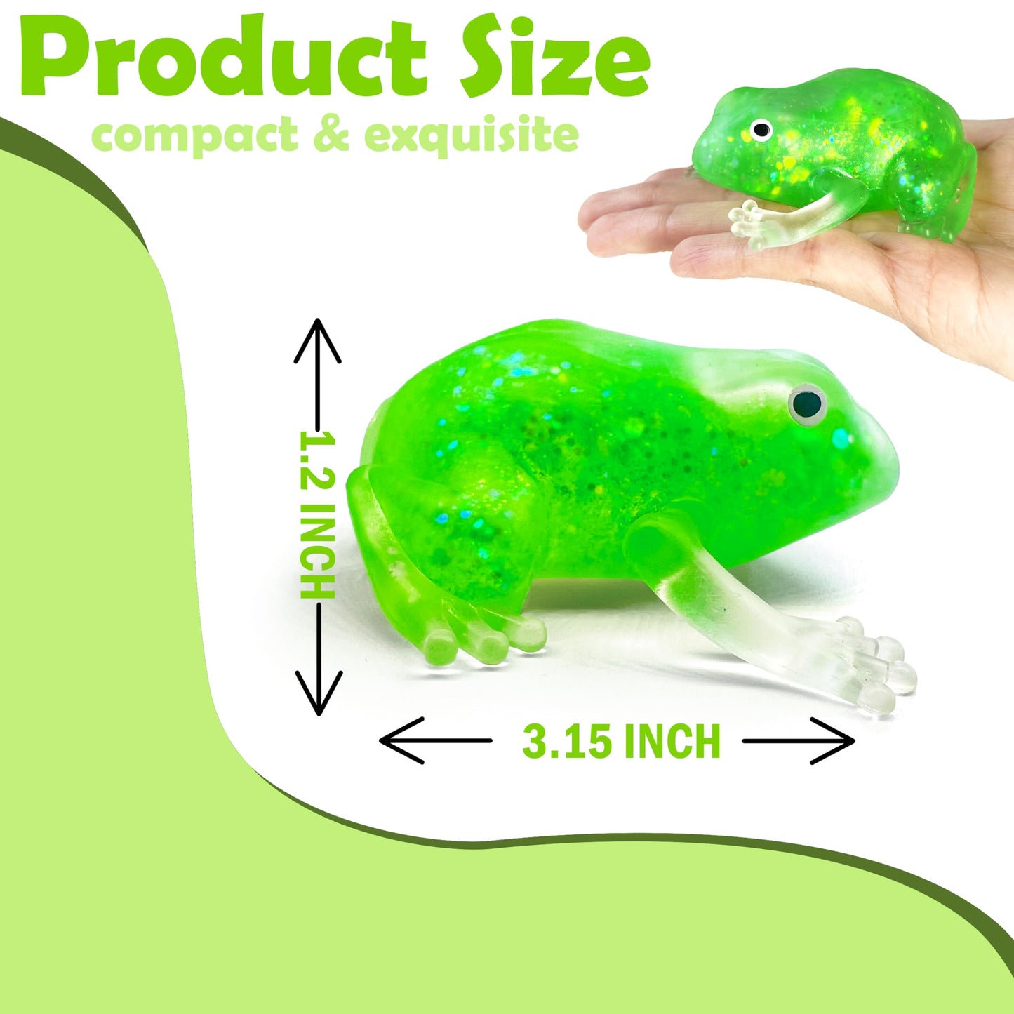 ZTATU Glitter Frog Squishy Toy — Sensory Fidget Ball for Stress Relief