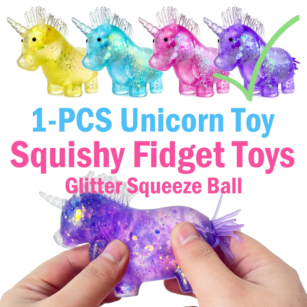 ZTATU Unicorn Glitter Squishy Ball — Sensory Fidget Toy for Kids & Adults