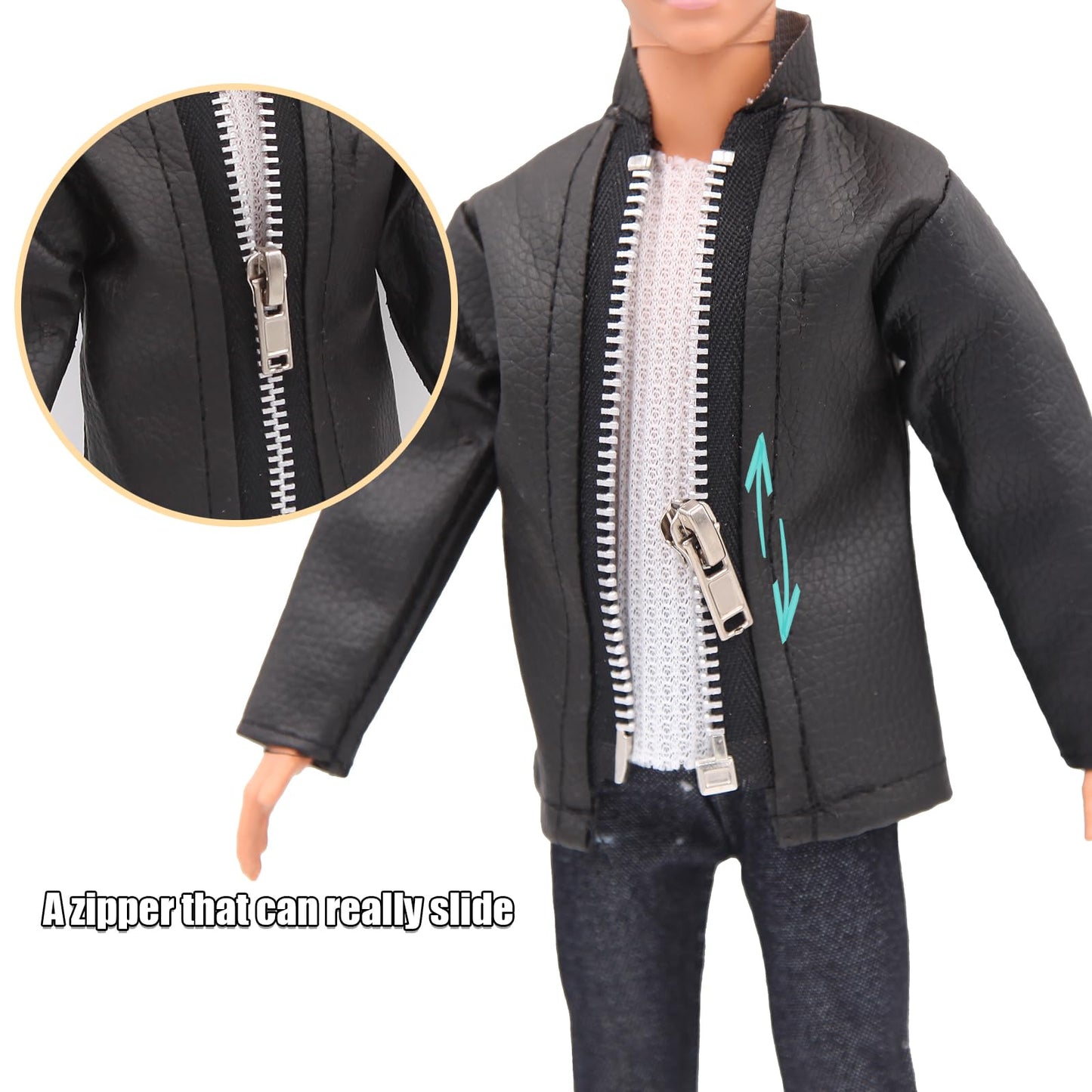 ZTWEDEN 12-Inch Boy Doll Clothes Set – Leather Jacket, Suit & More (6 Random Sets)
