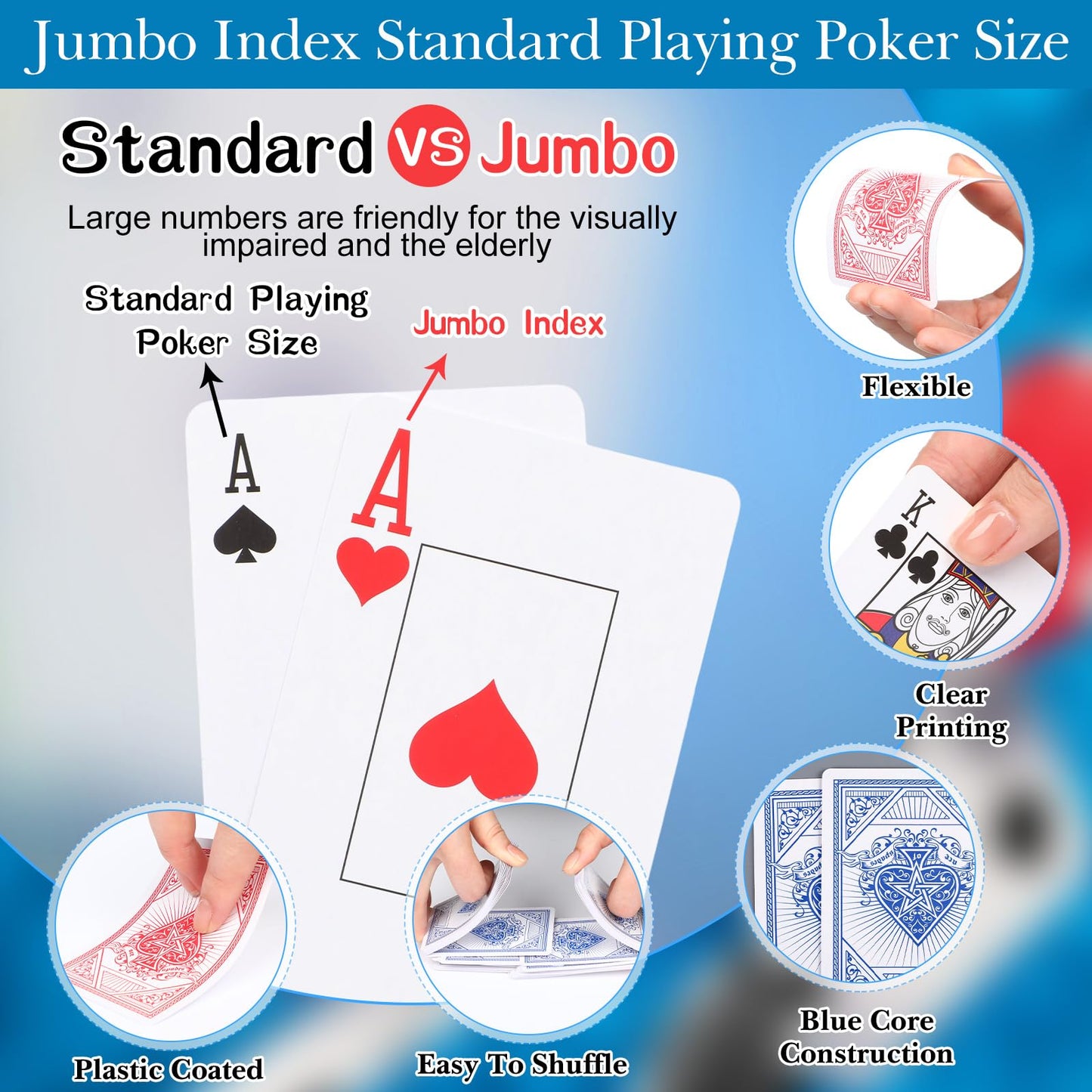 Zubebe 48-Pack Playing Cards Bulk Deck – Poker Size, Travel Friendly