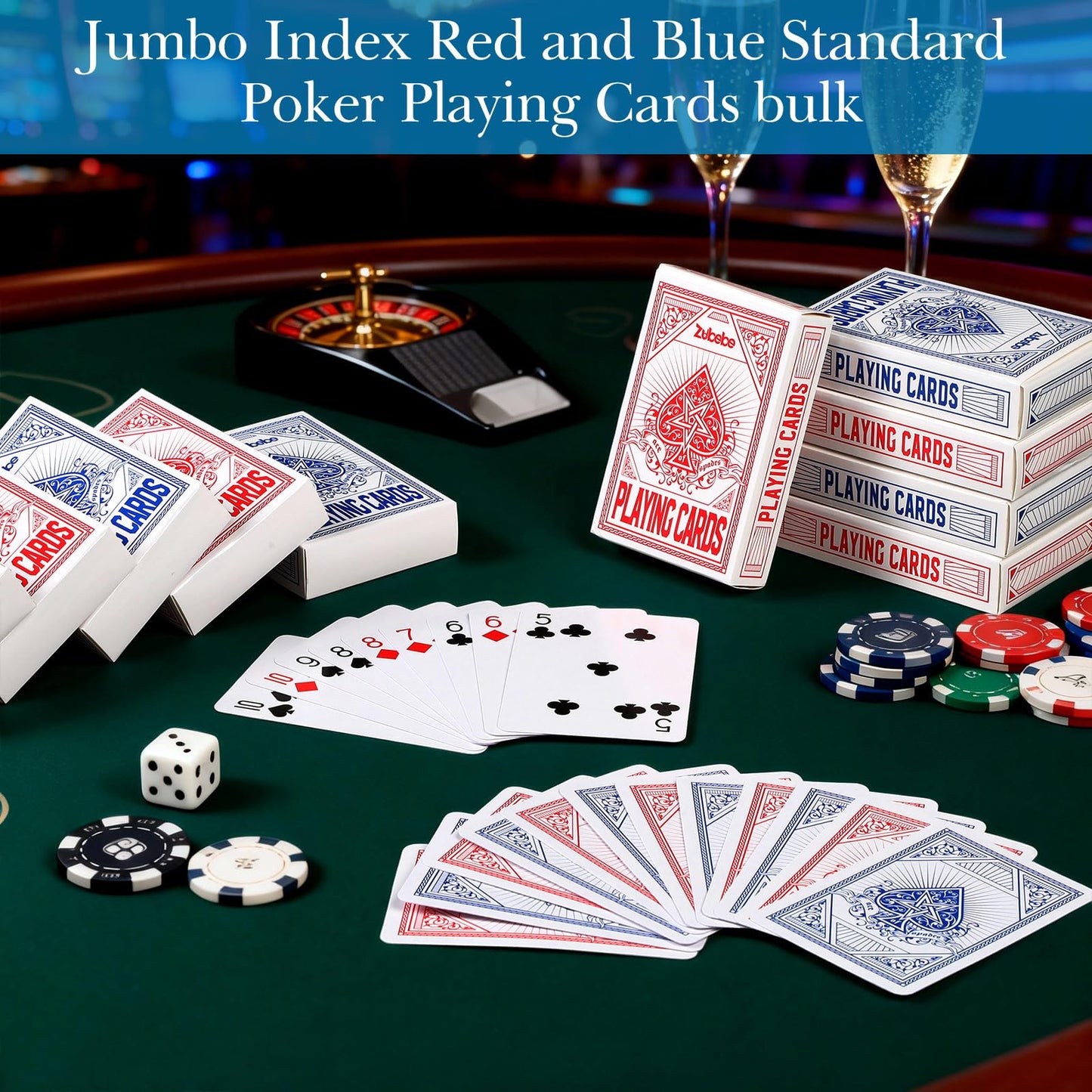 Zubebe 48-Pack Playing Cards Bulk Deck – Poker Size, Travel Friendly