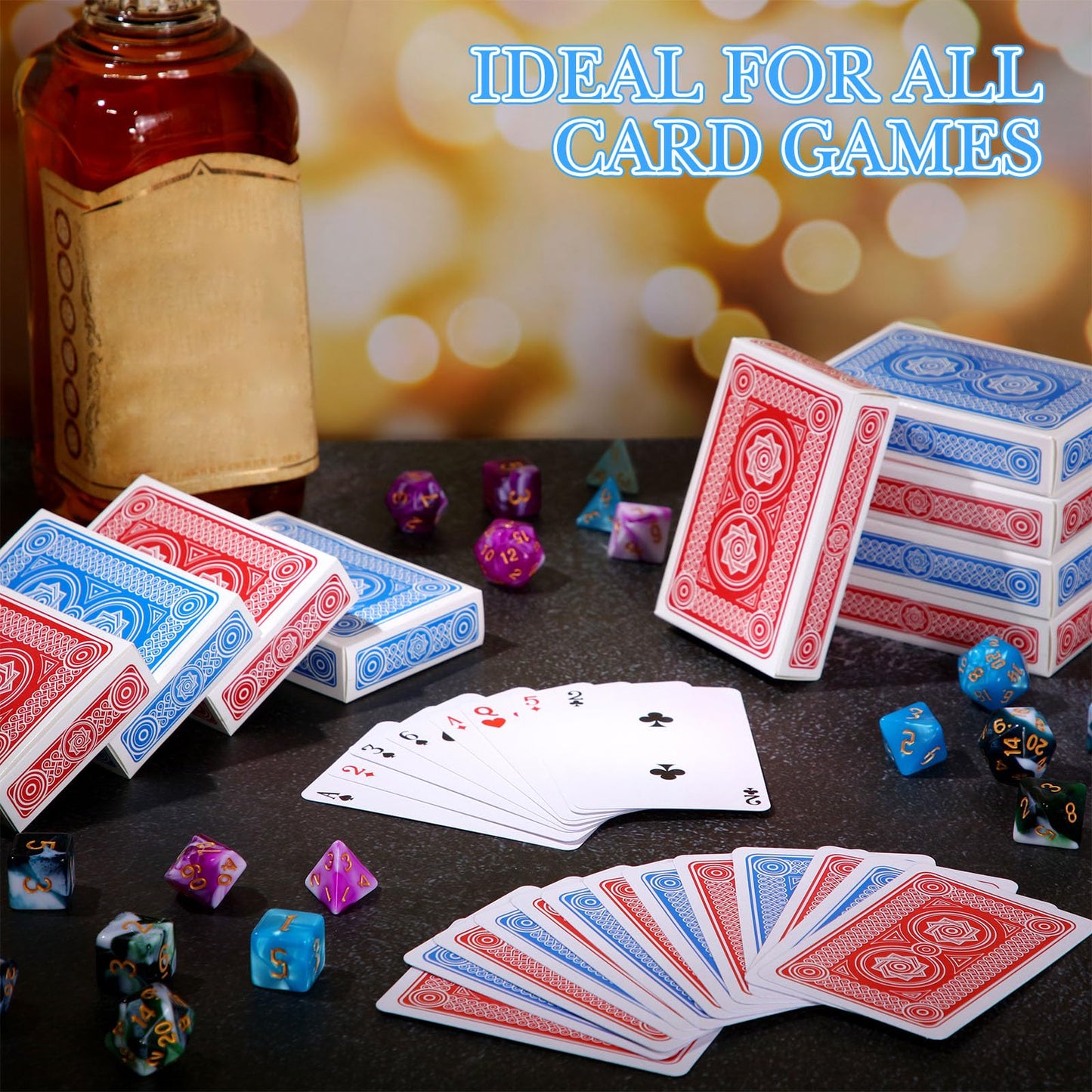 Zubebe 96-Pack Playing Cards Bulk Decks | Mini 2.25 x 3.5-Inch Red & Blue