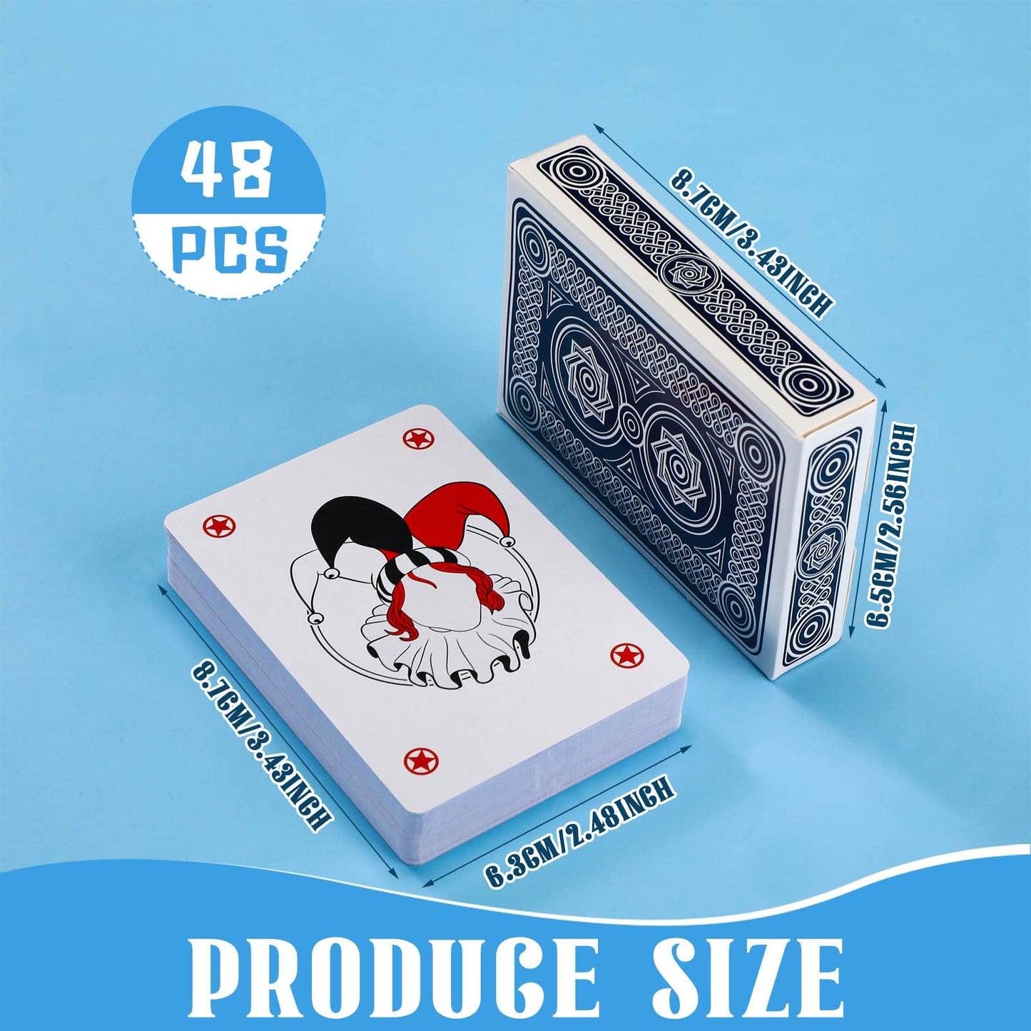 Zubebe 12 Pcs Playing Cards – Bulk Decks, Standard Poker Size, Hexagram Style
