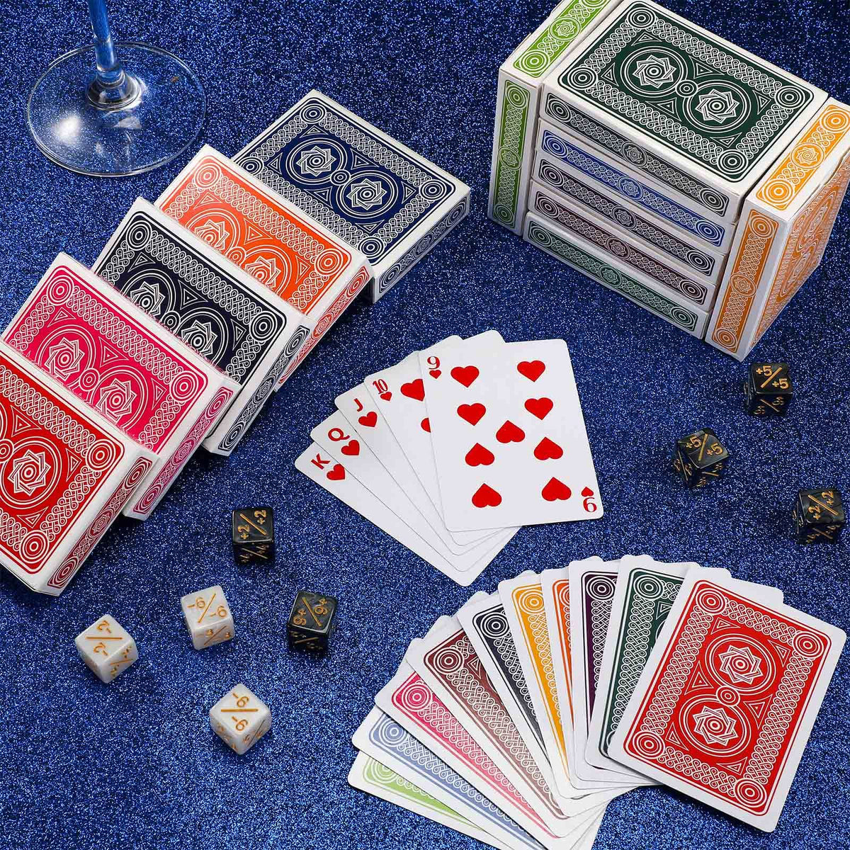 Zubebe 24 Pcs Playing Cards – Hexagram Style, Standard Poker Decks, 12 Colors