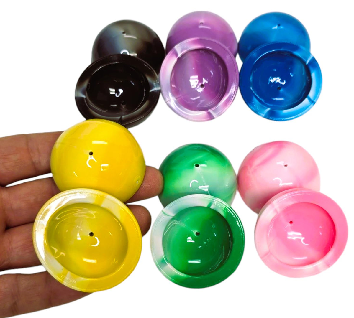 Zugar Land Colorful Rubber Marble Poppers – 12 Pack, 1.75-inch Tie-Dye Pop-Ups