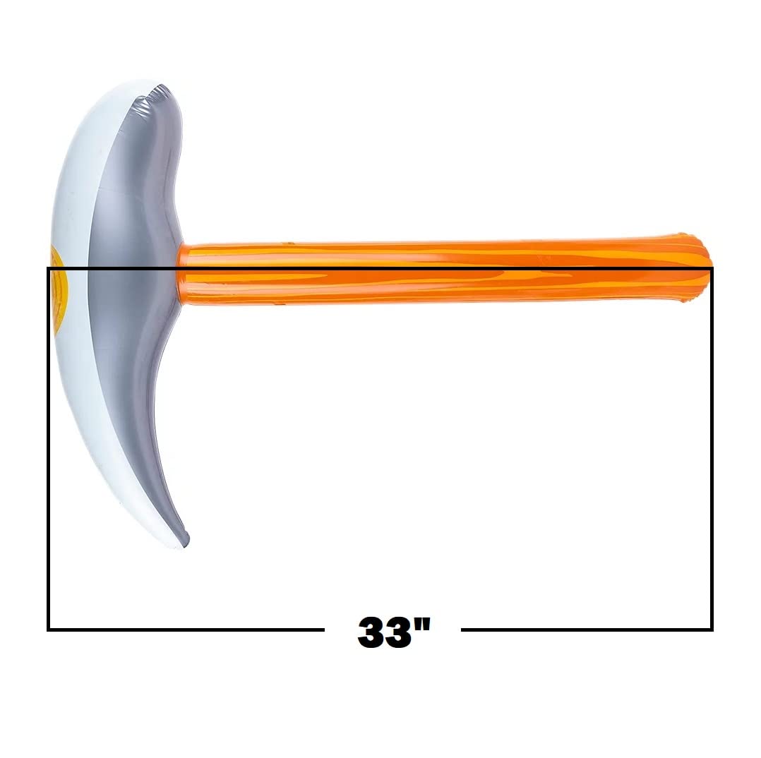 Zugar Land Pick Axe Inflate 33-inch – 1 Pack Vinyl Mining Tool for Party Decor